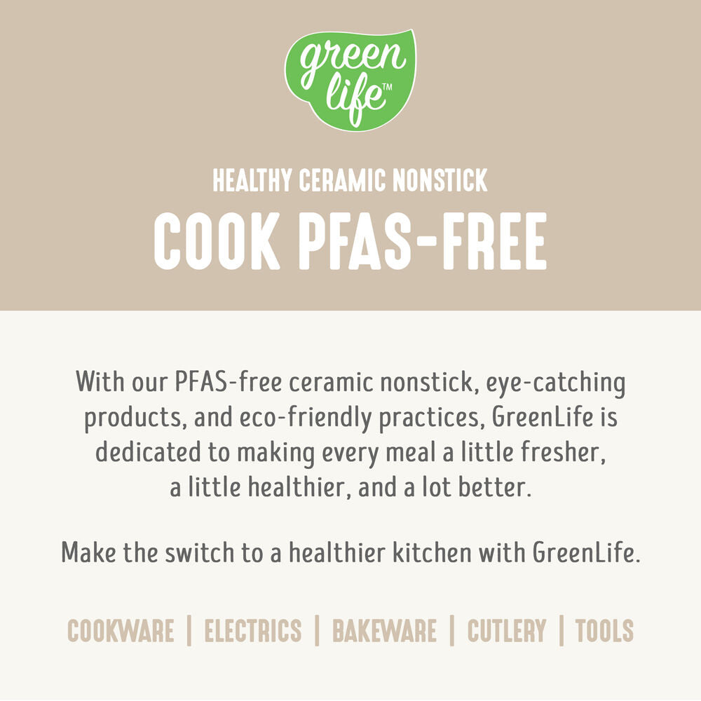 8pc Greenlife Arte Cookware Set Ceramic Coating Cooking Pan Cream White
