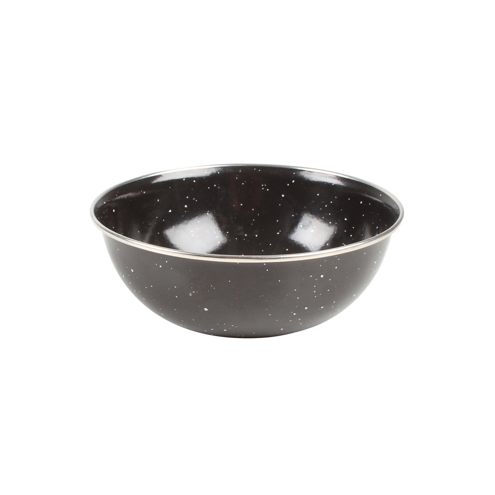 6PK Cockatoo Enamel Bowl Black Speckle Glassware Outdoor Camping 15x5cm