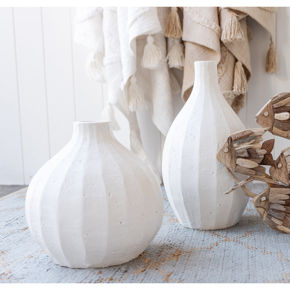 Darlin Terracotta 43.7cm Gruvs Tall Vase Home Decor White