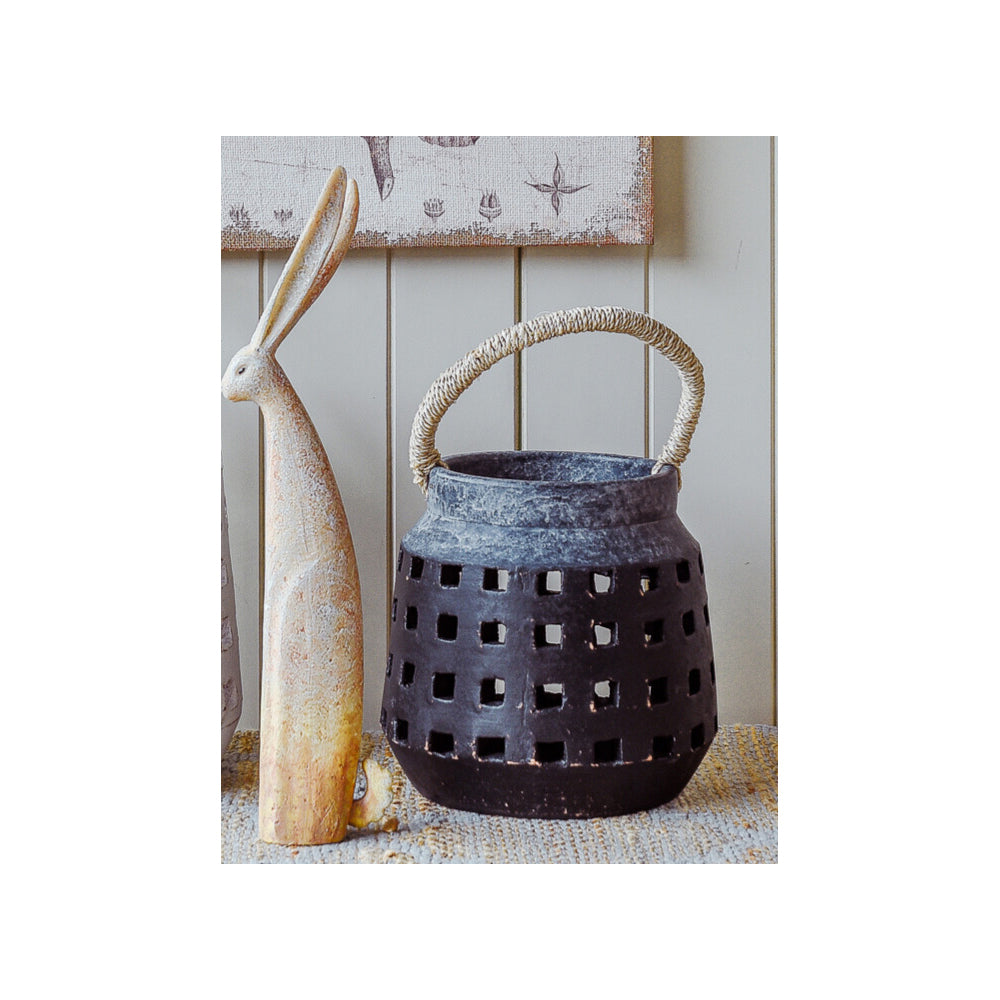 Darlin Terracotta 28cm Kodra Short Lantern Home Decor Black/Grey