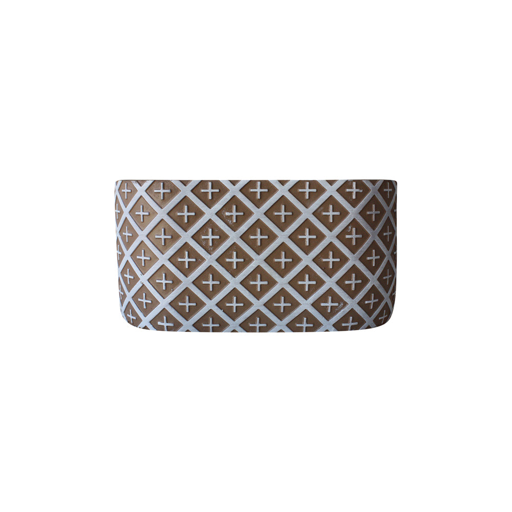 2PK Darlin Concrete 21.5cm Henry Oval Planter Home Decor Terracotta