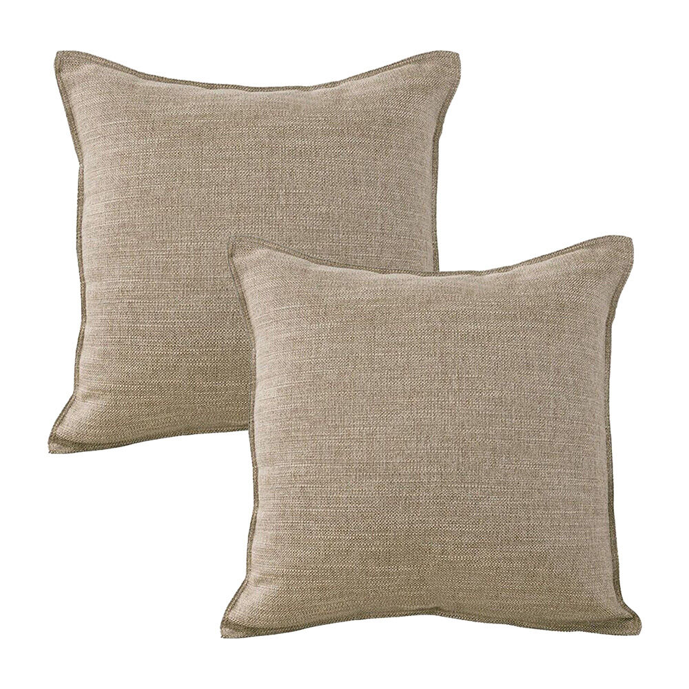 2PK Jason Commercial Square Linen Look Bed Cushion 44x44cm - Sand