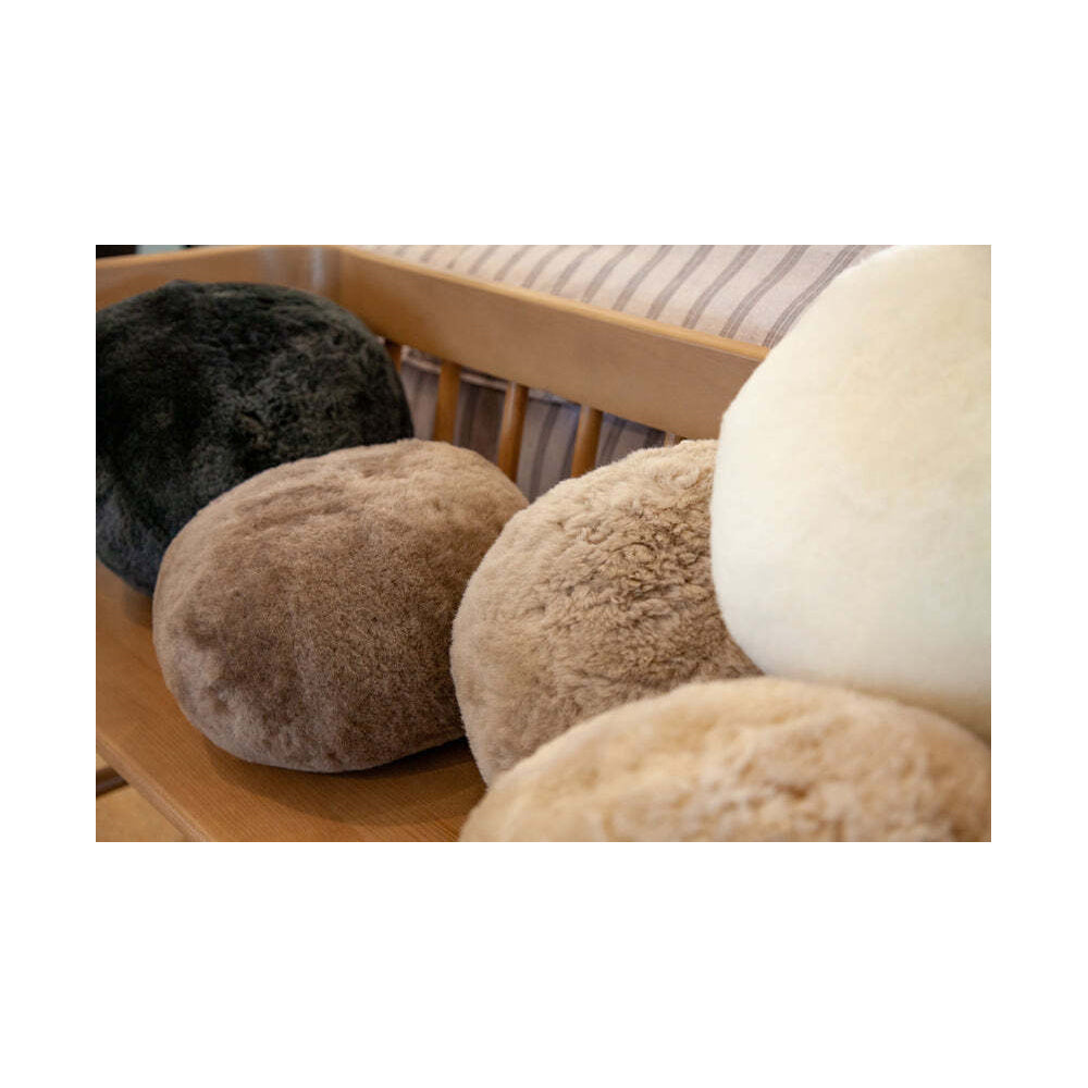 Huxford Grove The Kallista Sheepskin Ball Cushion 28cm - Nappa