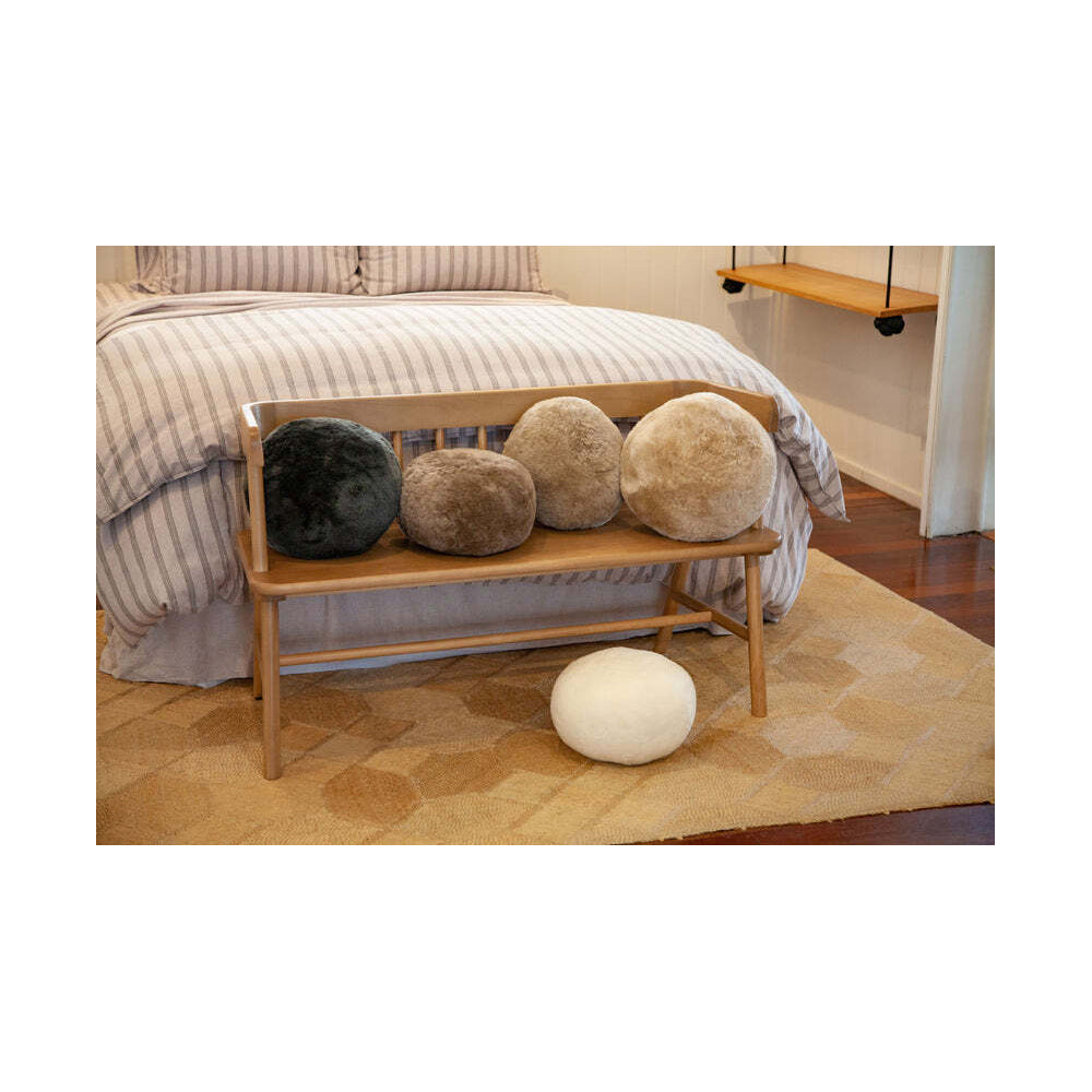 Huxford Grove The Kallista Sheepskin Ball Cushion 28cm - Vole