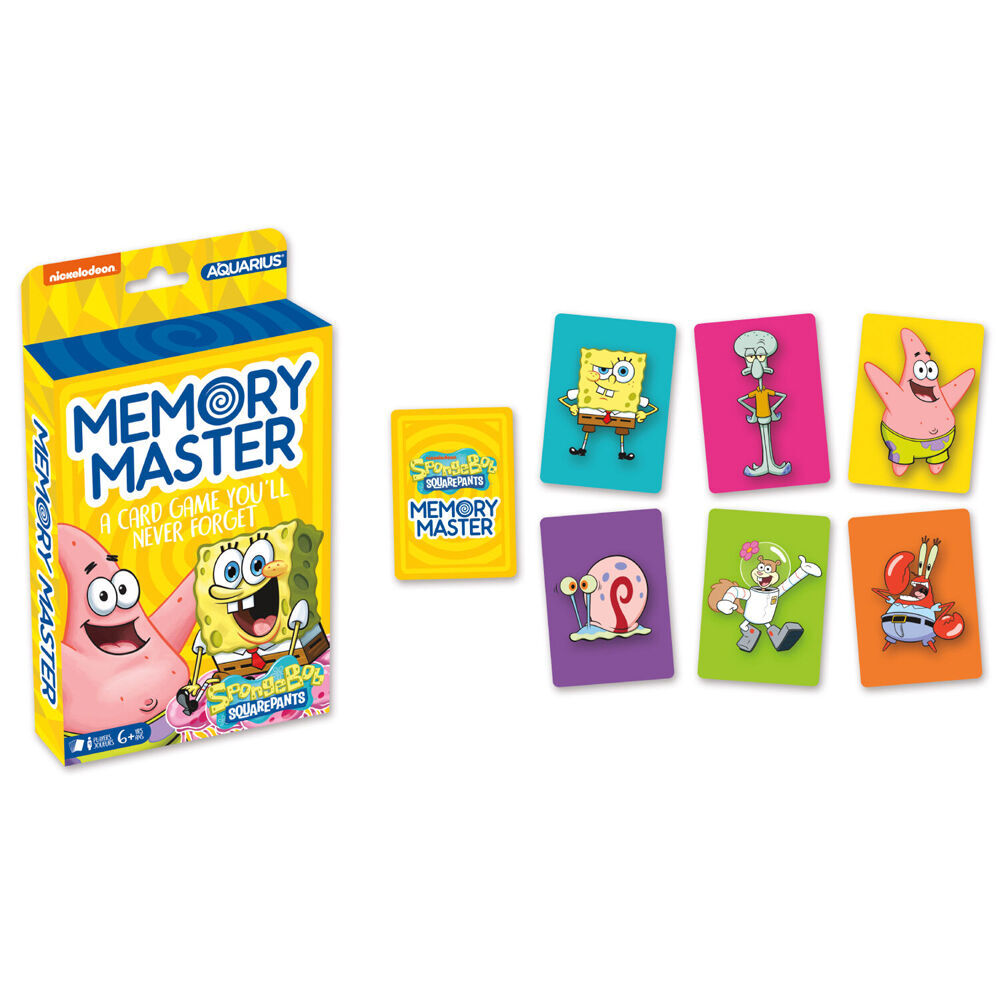 2PK Aquarius SpongeBob SquarePants Memory Card Game 17x12cm - Yellow 6y+