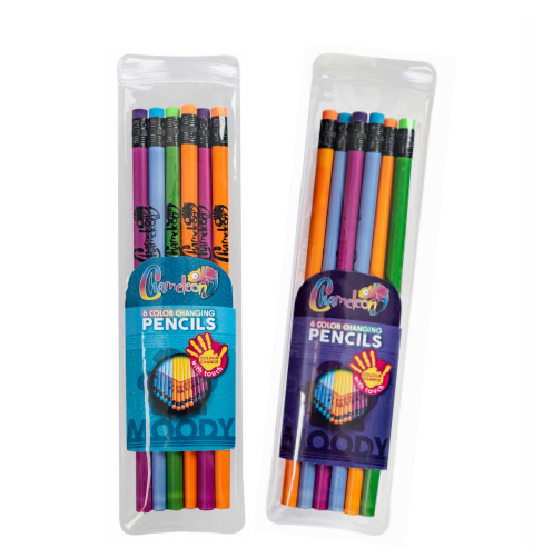 2x 6pc Chameleon Colour Change Pencil Set w/ Case Assorted