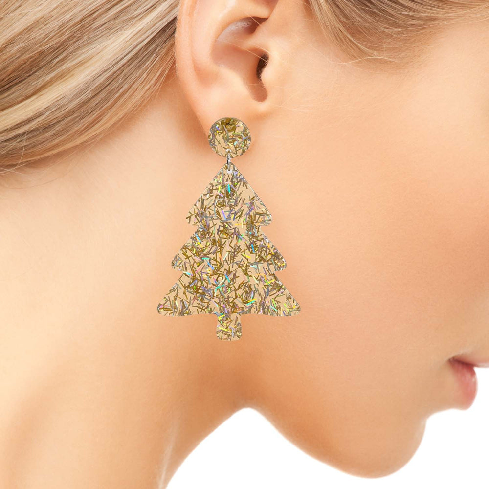 2PK Splosh Stainless Steel Christmas Tree Earrings - Gold