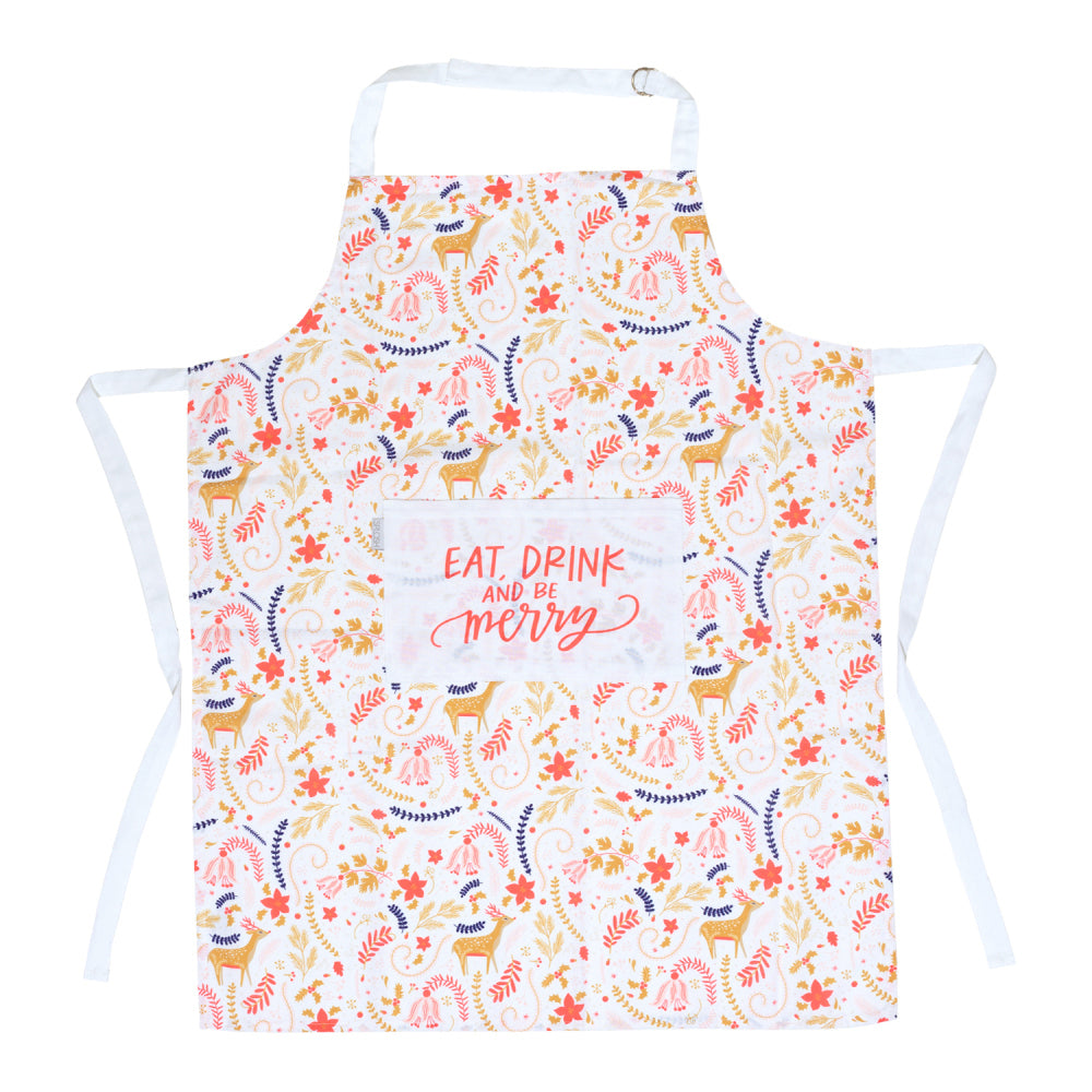 2x Splosh 90cm Polyester Christmas Apron Kitchen Cooking/Grilling Bib w/ Pocket