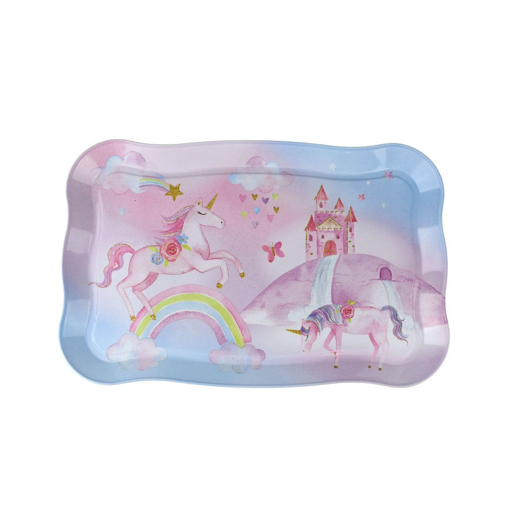 18pc Kaper Kidz Rainbow Unicorn Kids/Childrens Tin Tea Mug Set In Suitcase 3y+
