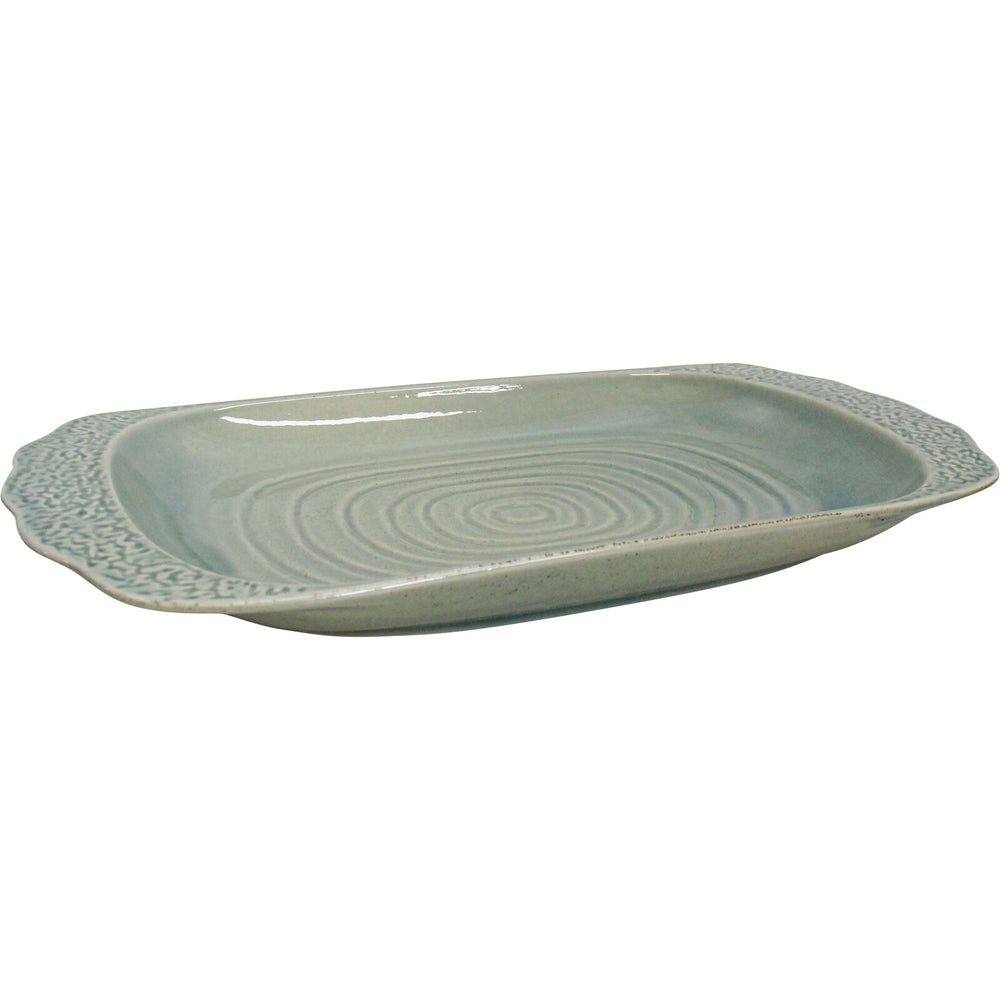 LVD Ceramic Platter Minorca Tableware Rectangle 73cm - Silver Grass