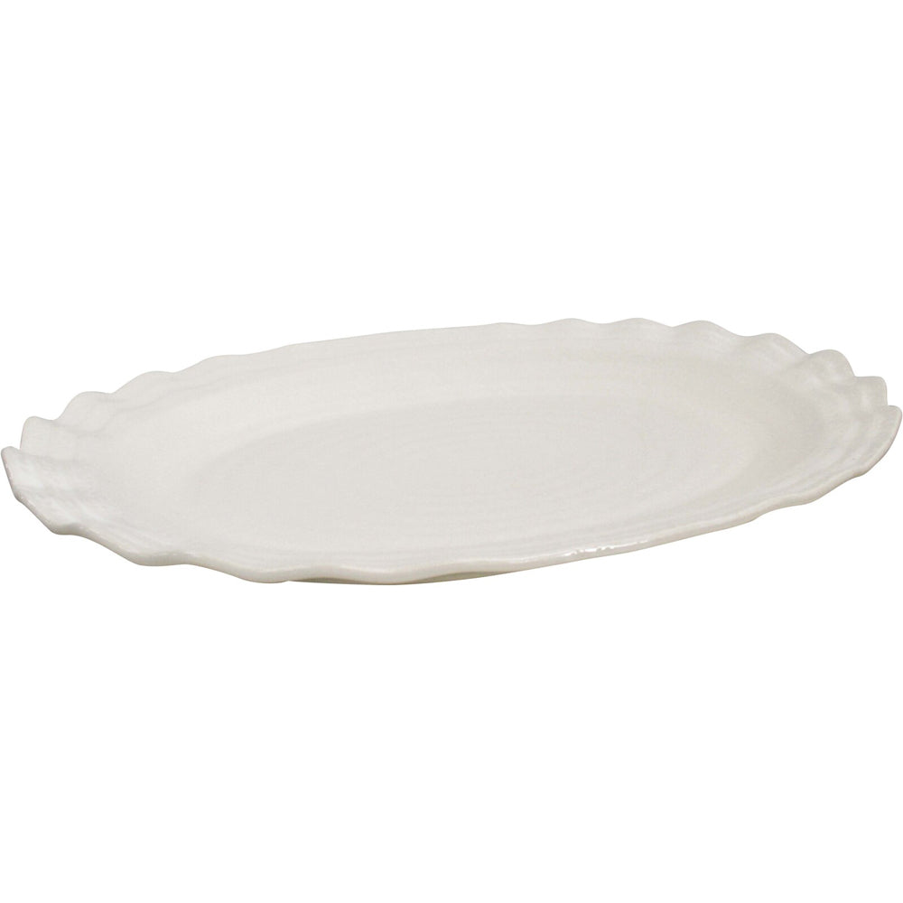 LVD Ceramic Platter Minorca Oval XL Tableware 49cm - Ivory