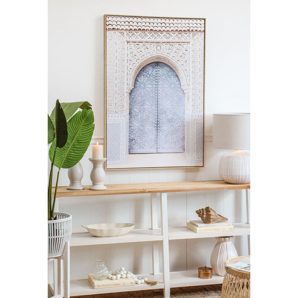LVD Ceramic Banana Leaf Bowl Home Decor 40cm - Rustic Ivory