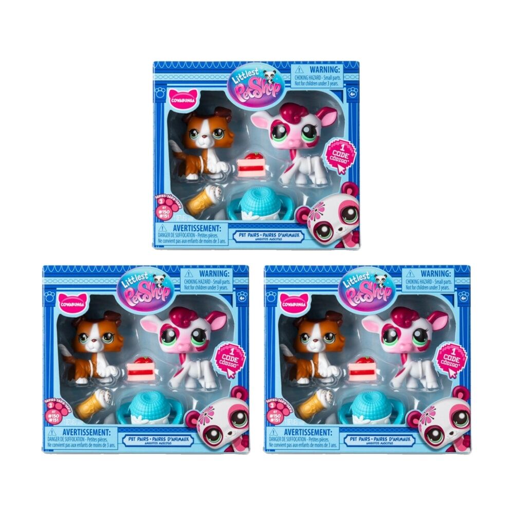 3PK 2pc Basic Fun Littlest Pet Shop Pairs Series 3 Assortment 4y+