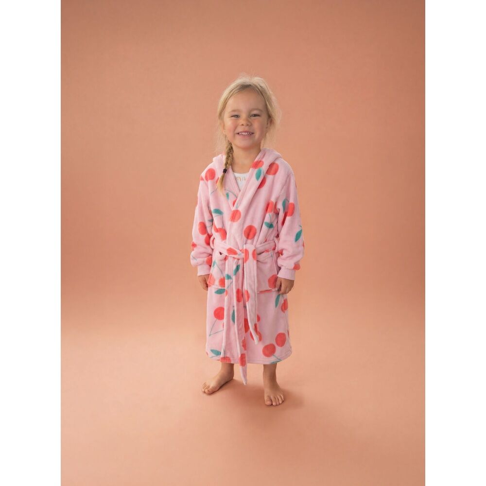 Linen House Kids Plush Cherrylicious Bath Robe Dressing Gown