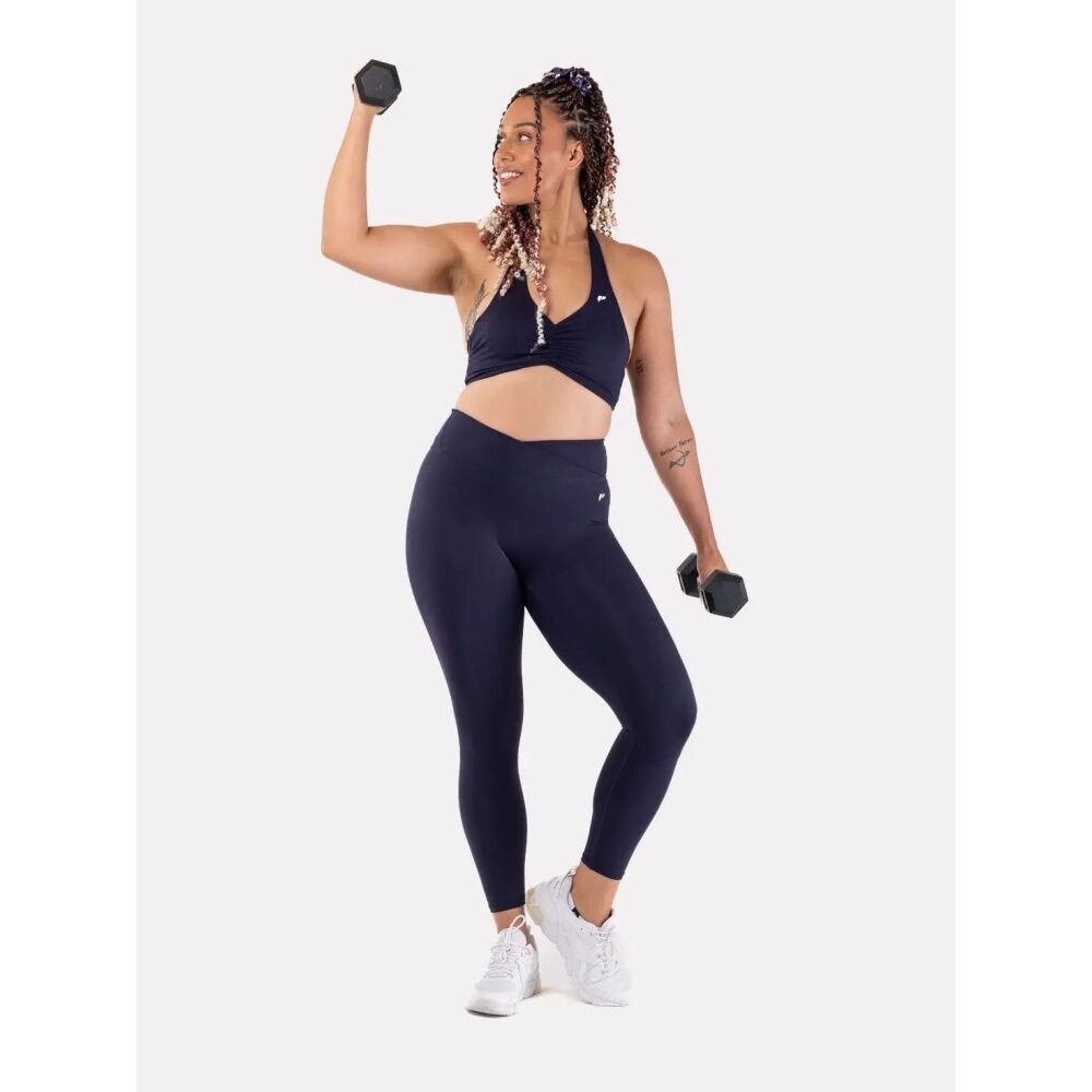 2pc Lifesopeche Tandii V Shaped Sports Bra & Leggings Activewear Set Navy