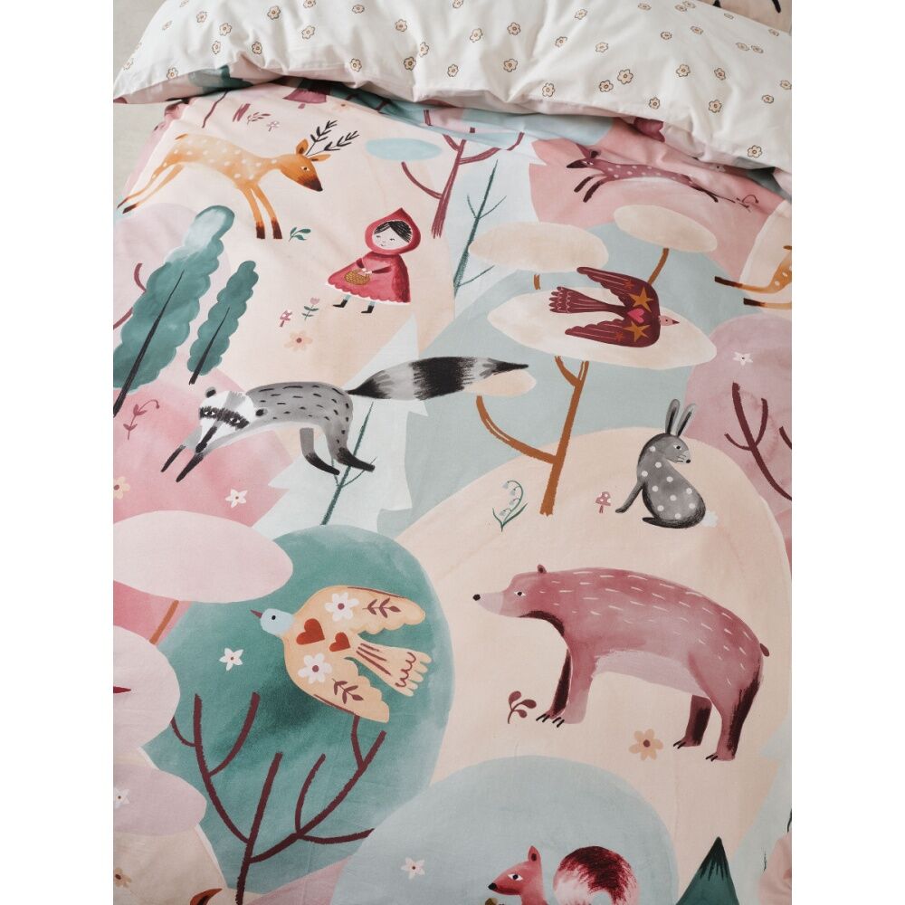 Linen House Kids Folk Woodland Quilt Cover & Pillowcase Set Cotton