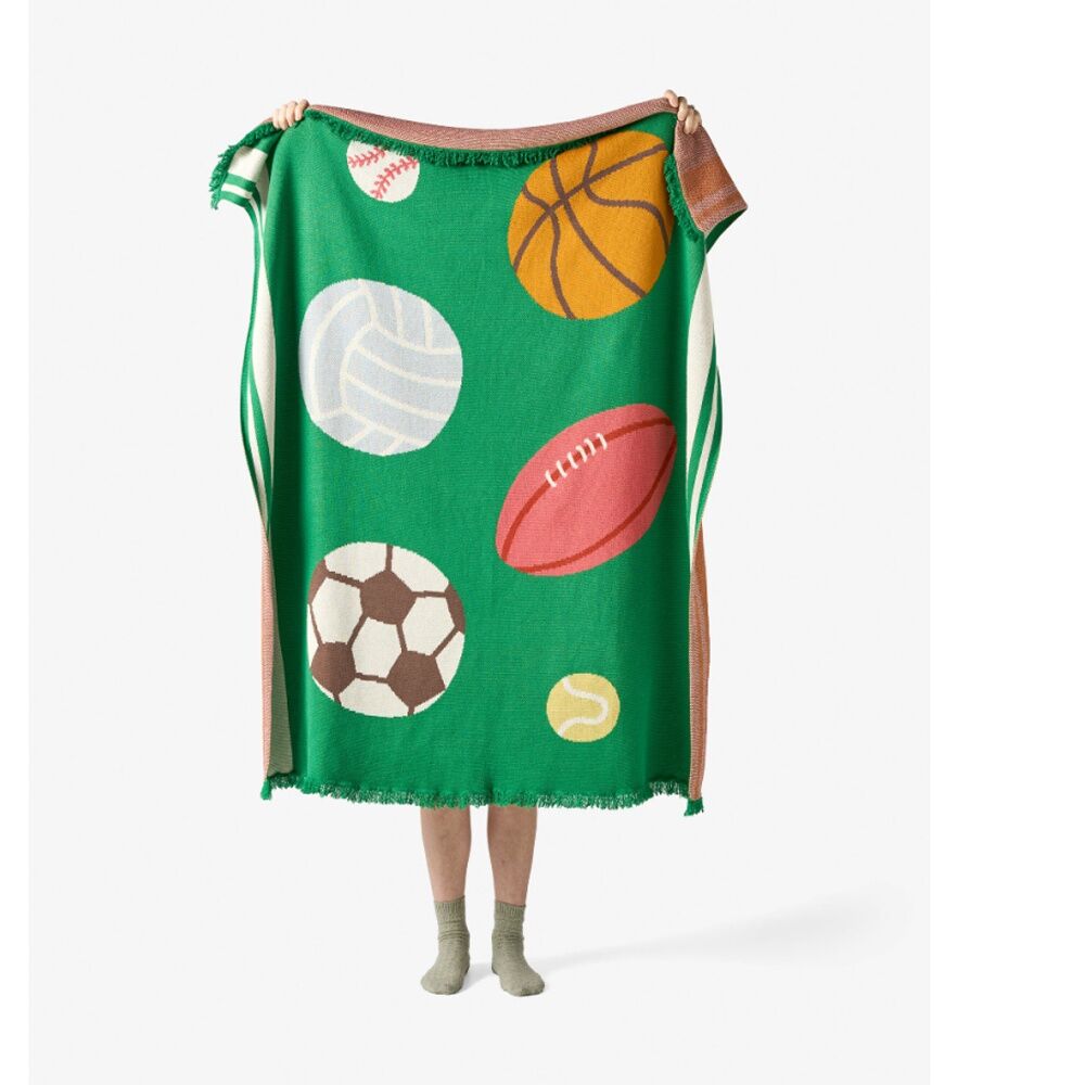 Linen House Kids Have A Ball Blanket 120x140cm Soft Knitted Cotton