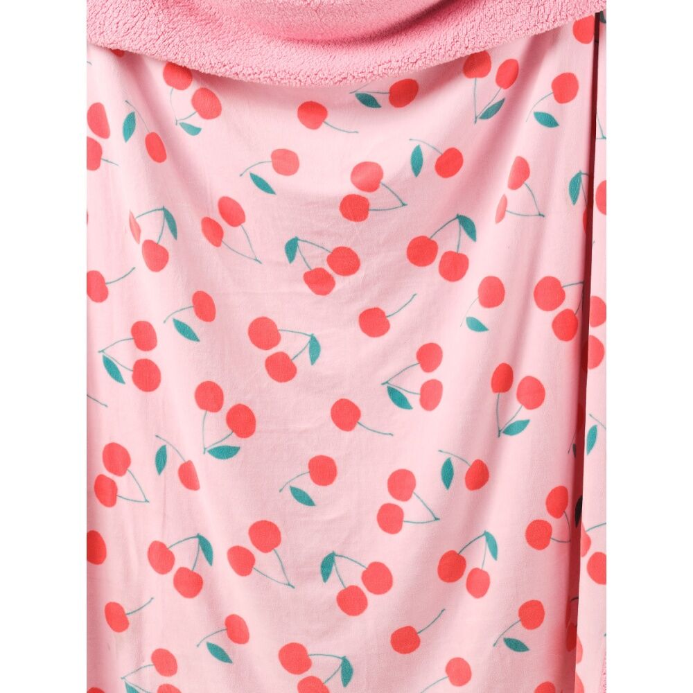 Linen House Kids Cherrylicious Blanket 180x220cm Pink Cherry Sherpa Fleece