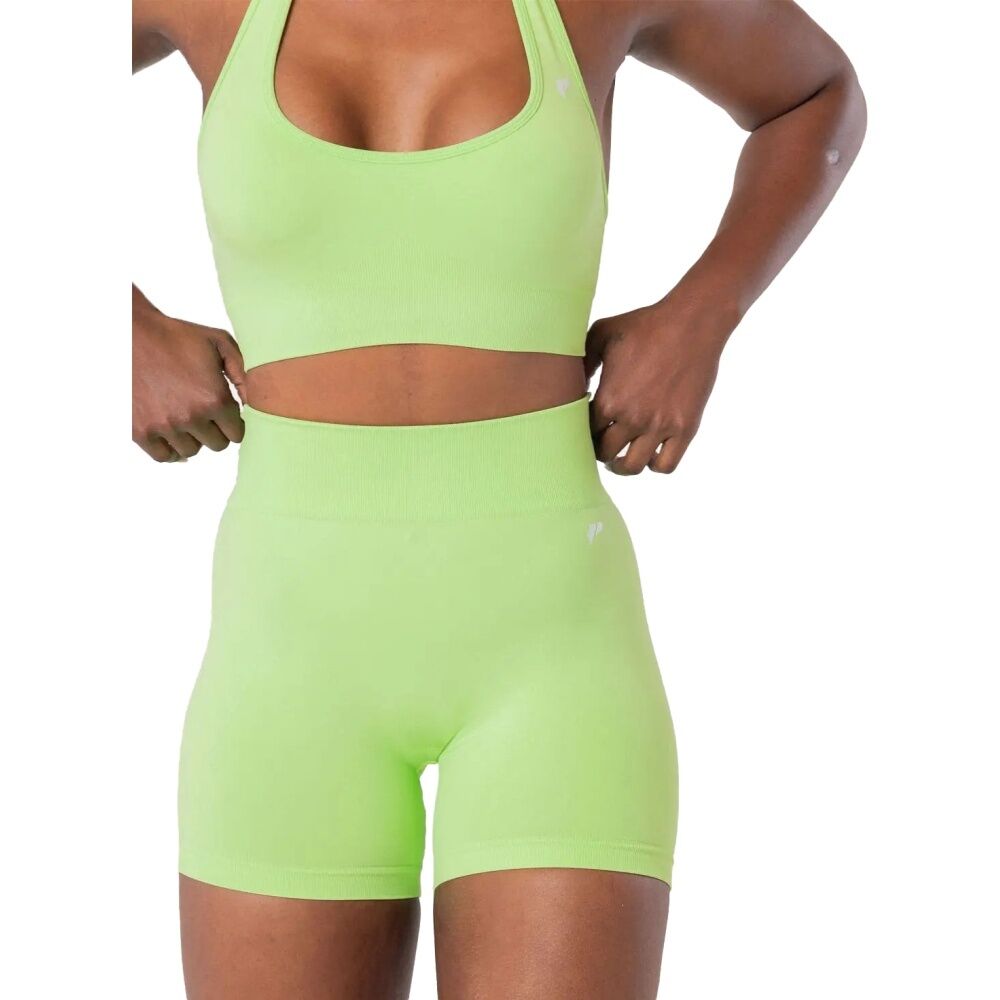 Lifesopeche Emmah Seamless Scrunch Bum Sculpted Activewear Shorts Lime Kali