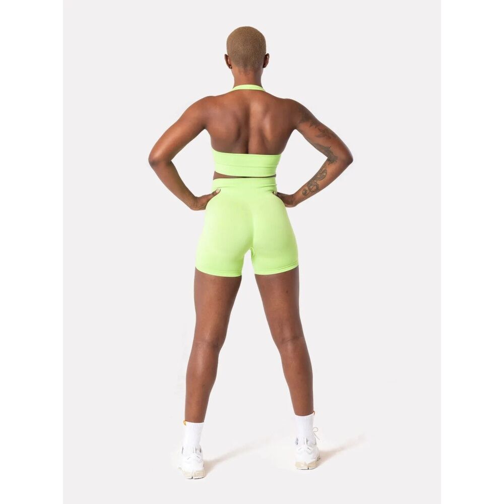 Lifesopeche Emmah Seamless Scrunch Bum Sculpted Activewear Shorts Lime Kali