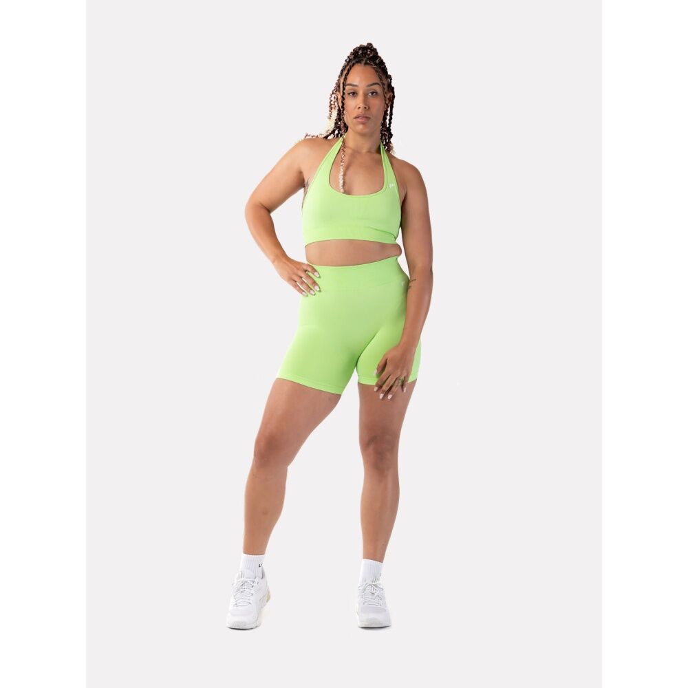 Lifesopeche Emmah Seamless Scrunch Bum Sculpted Activewear Shorts Lime Kali
