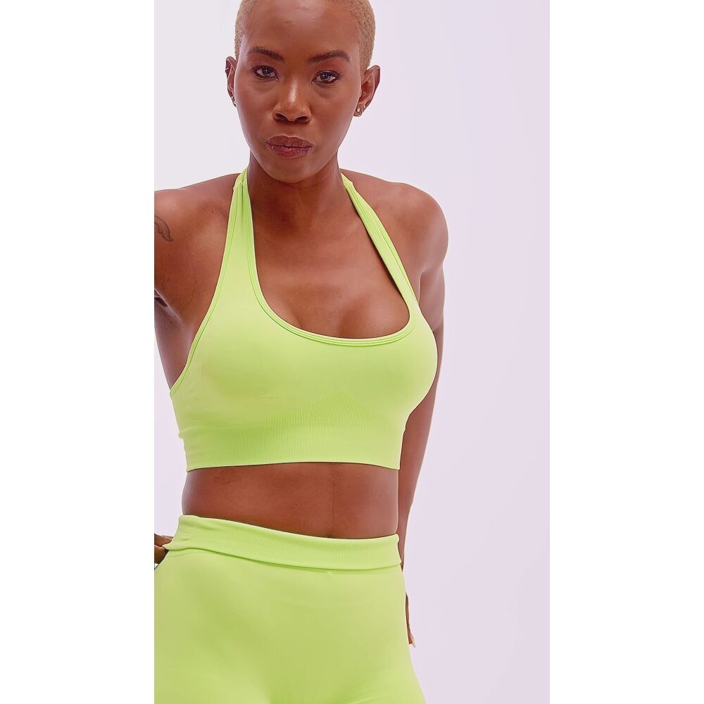 Lifesopeche Emmah Seamless Scrunch Bum Sculpted Activewear Shorts Lime Kali
