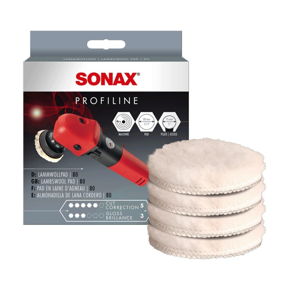 Sonax Profiline Lambs Wool Cutting Pad 133mm With Extreme Cutting Power