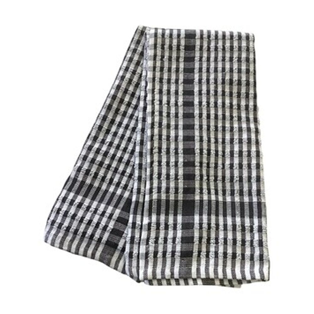 12x2pc CDSI Essential Terry Towel Check Cotton Durable Absorbent Grey 45x65cm