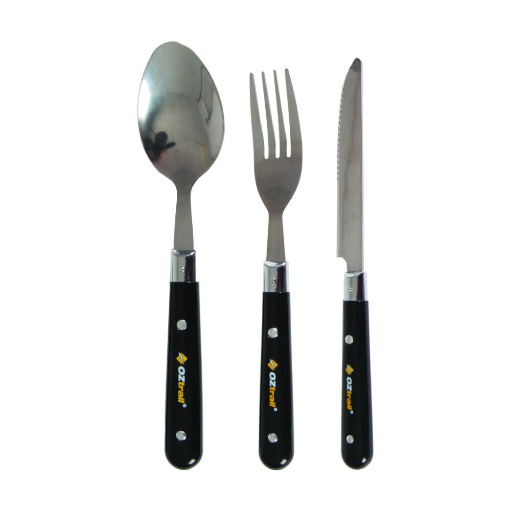 12pc Oztrail Stainless Steel Utensil Set Dishwasher Safe Compact Roll Up