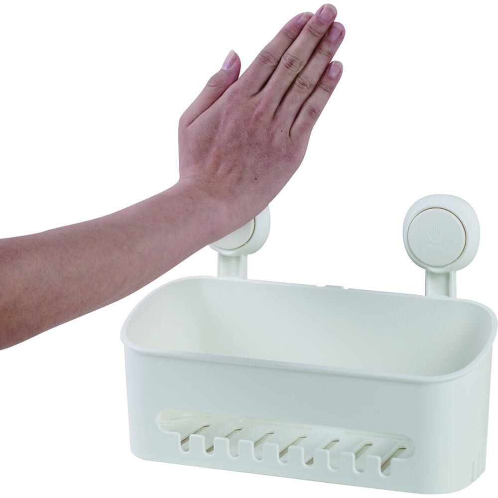 Companion Suction Shelf Bathroom Storage Multiple Hooks Drainage 10kg