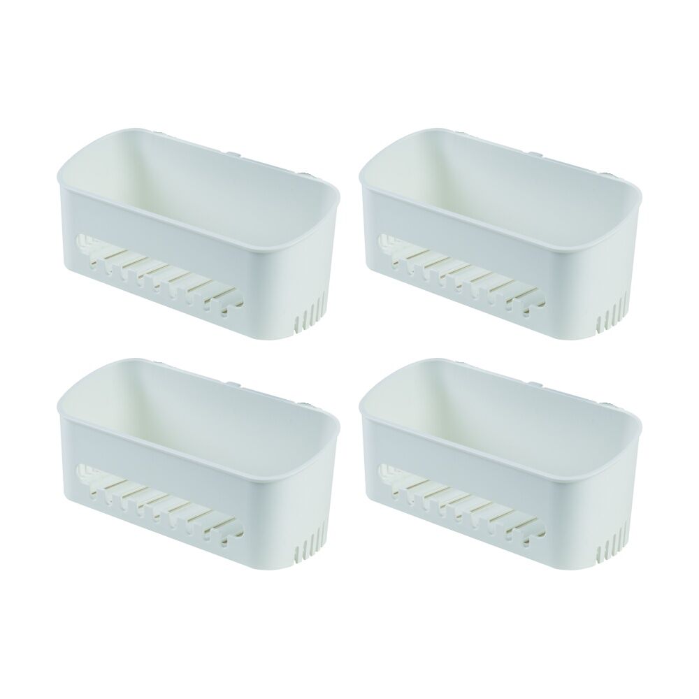 4PK Companion Suction Shelf Bathroom Storage Multiple Hooks Drainage 10kg