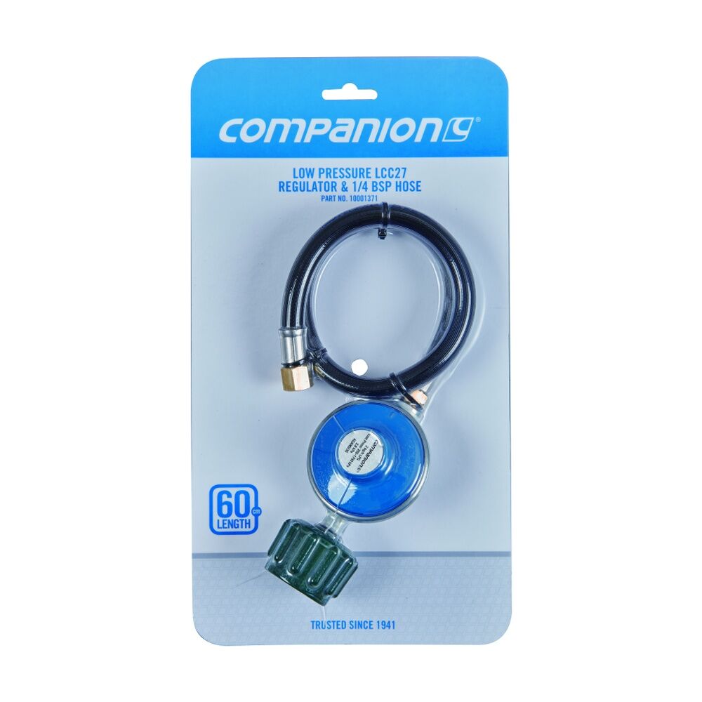 Companion Hose LCC27 Regulator 1/4" BSP Gas Safe Connection 60cm