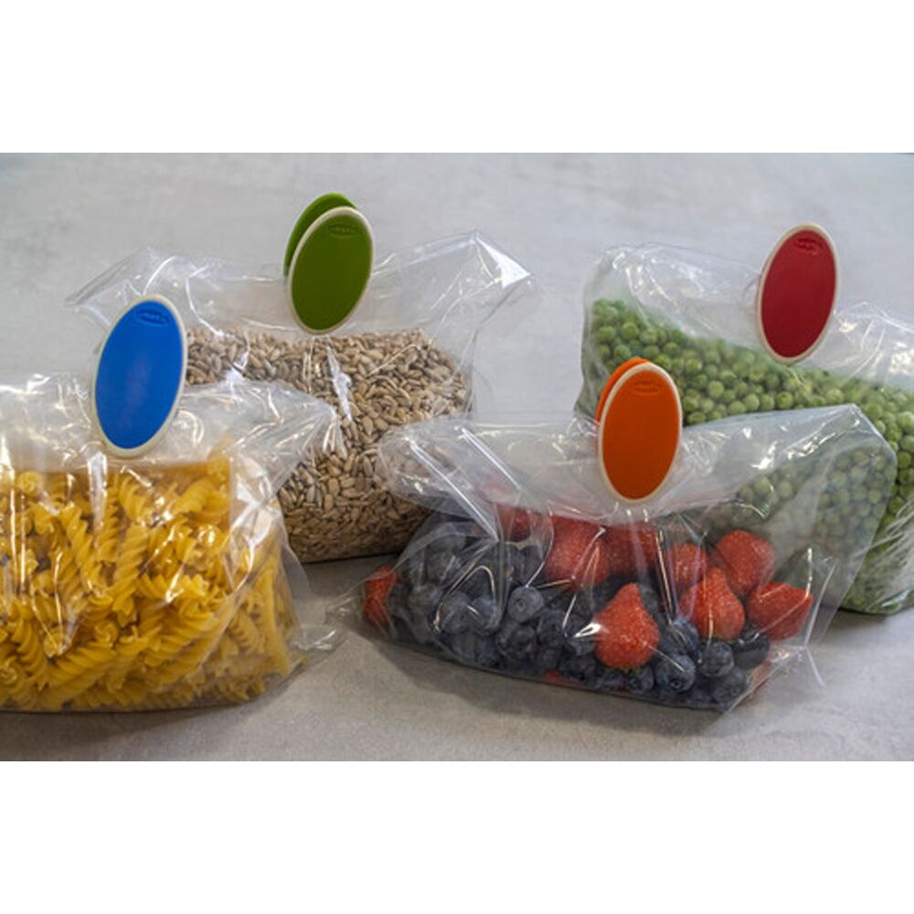 2PK 4pc Chef'n Bag Clips Small Assorted Colours Food Sealing