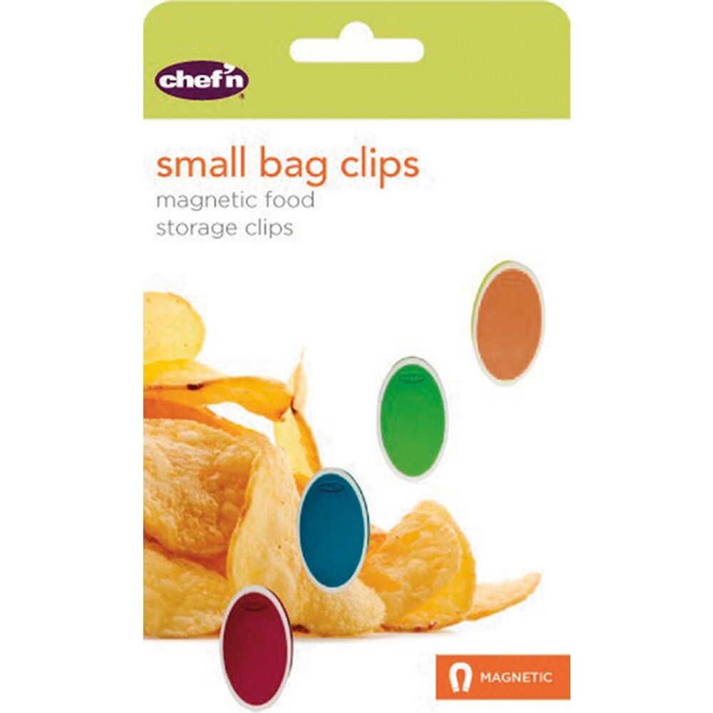 4pc Chef'n Bag Clips Small Assorted Colours Food Sealing