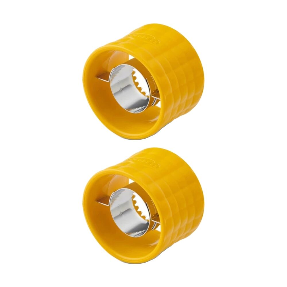 2PK Chef'n Cob Corn Stripper Serrated Stainless Steel Blade Yellow Plastic Handle