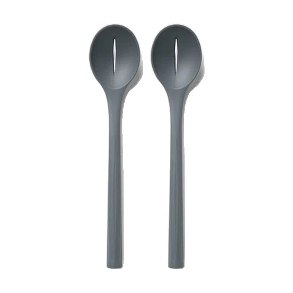 2PK Chef'n Nylon Slotted Spoon Walnut Handle Heat Resistant Brown Kitchen