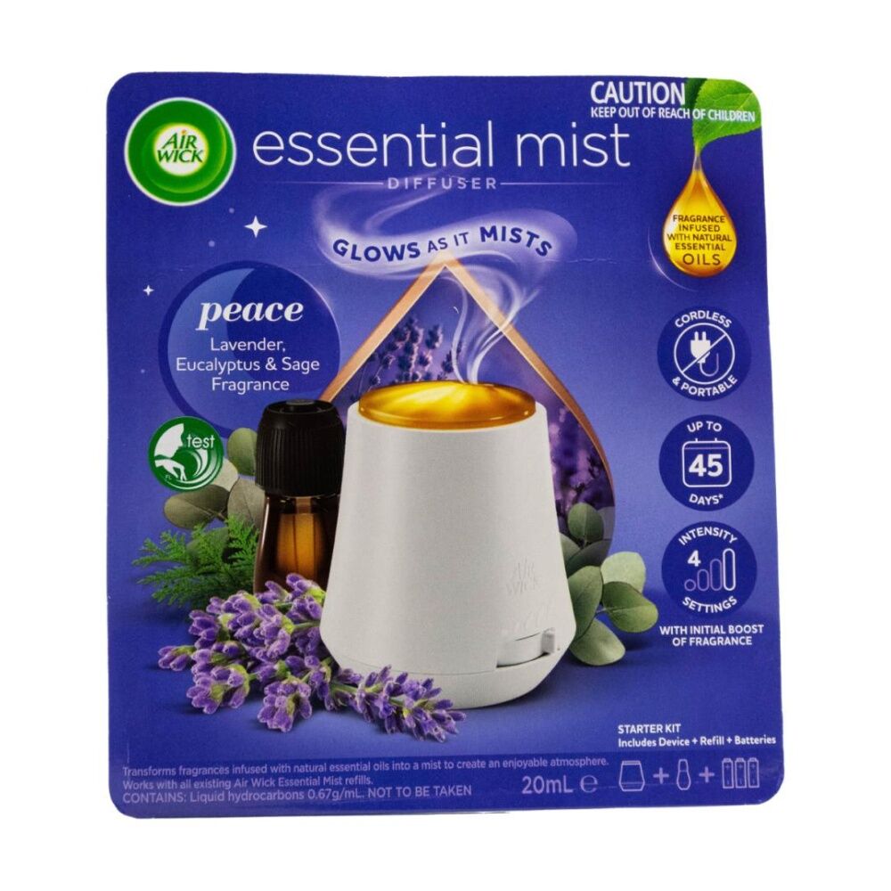 3PK Air Wick Essential Mist Diffuser Fragrance Peace Lavender Eucalyptus & Sage