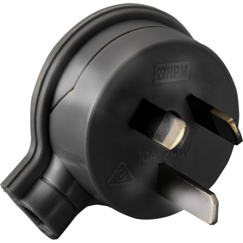 3PK Hpm 3 Pin Flat Plug Top Black 106/1Bl Side Entry HPM Electrical Power