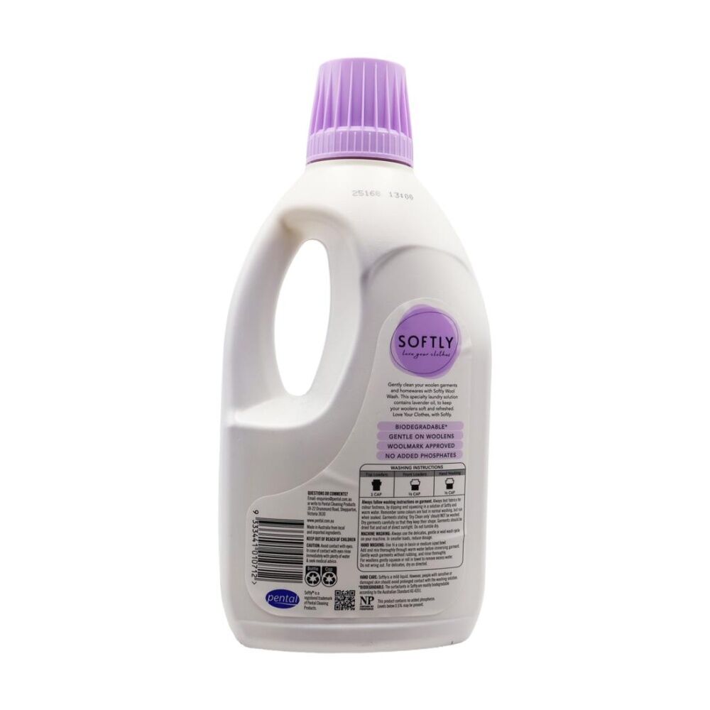 6PK Softly Specialty Wool Front & Top Loader Laundry Wash 1.25L Lavender Scented