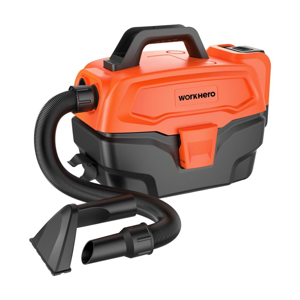 Work Hero Tradie Wet & Dry Portable Battery Vacuum W/ Blower Function