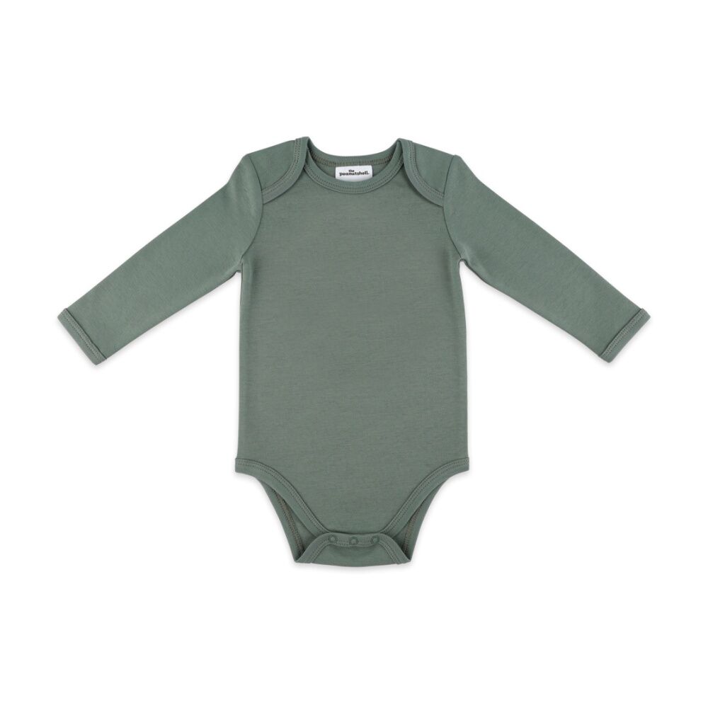 5pc The Peanutshell Baby Snap Front Long Sleeve Bodysuits Cotton Multicolour
