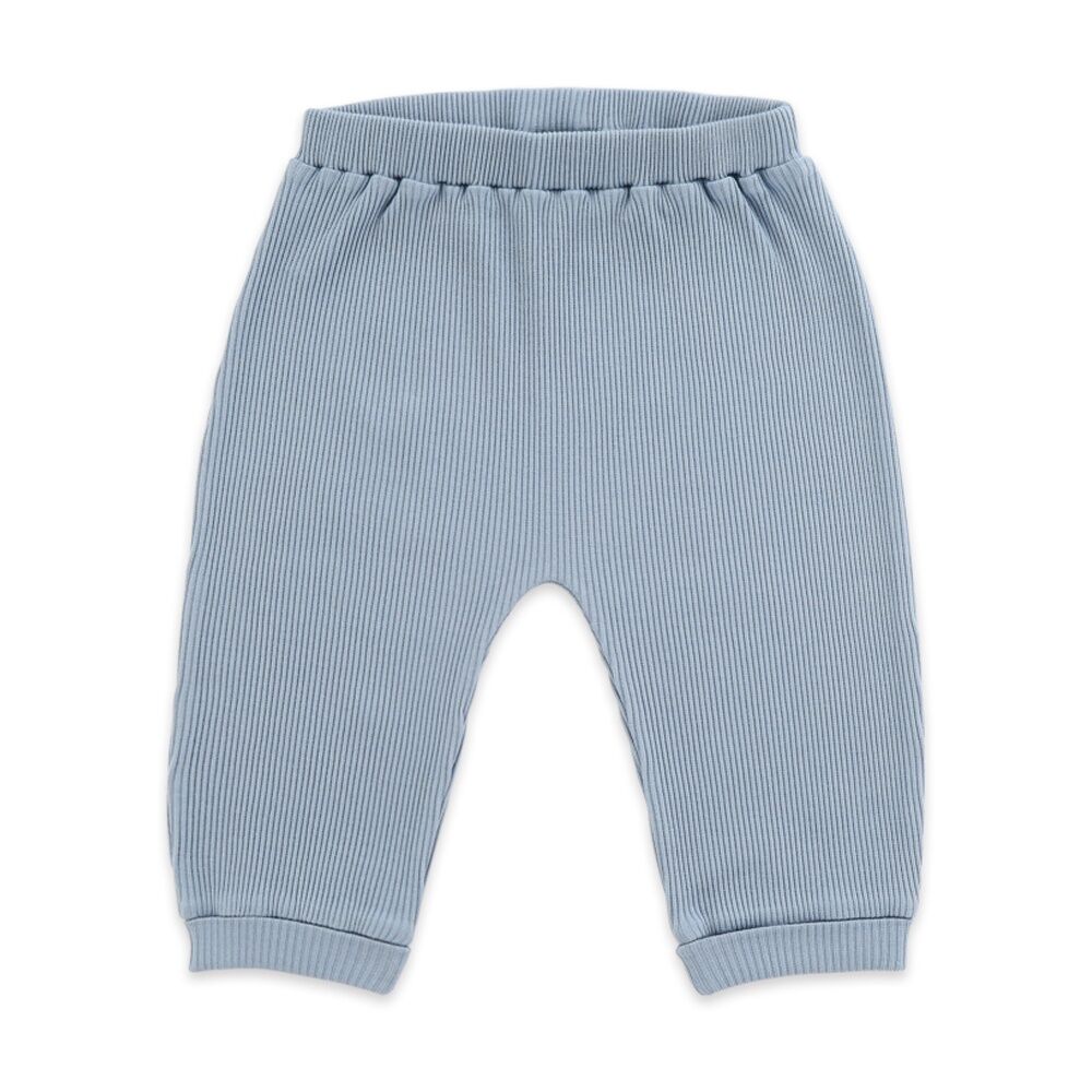 3pc The Peanutshell Baby Buttoned Top & Pant W/ Striped Bodysuit Ribbed Blue