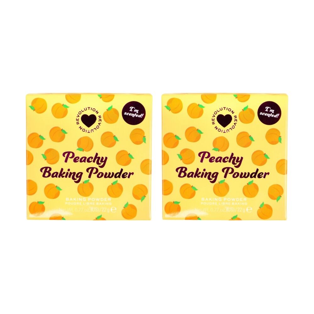 2PK Revolution Loose Baking Powder Peach Cosmetic Concealer 22g Make Up
