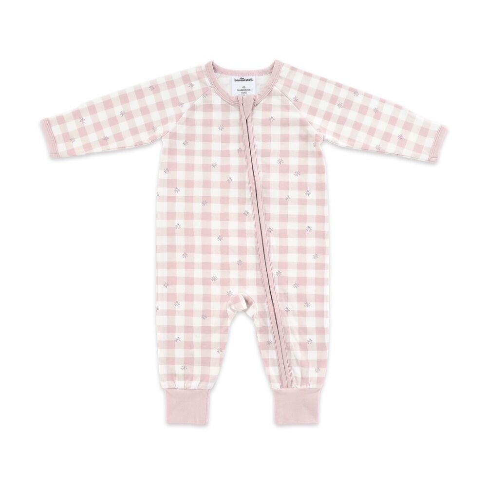 4pc The Peanutshell Baby Long Sleeve Bodysuits & Romper W/ Leggings Pink