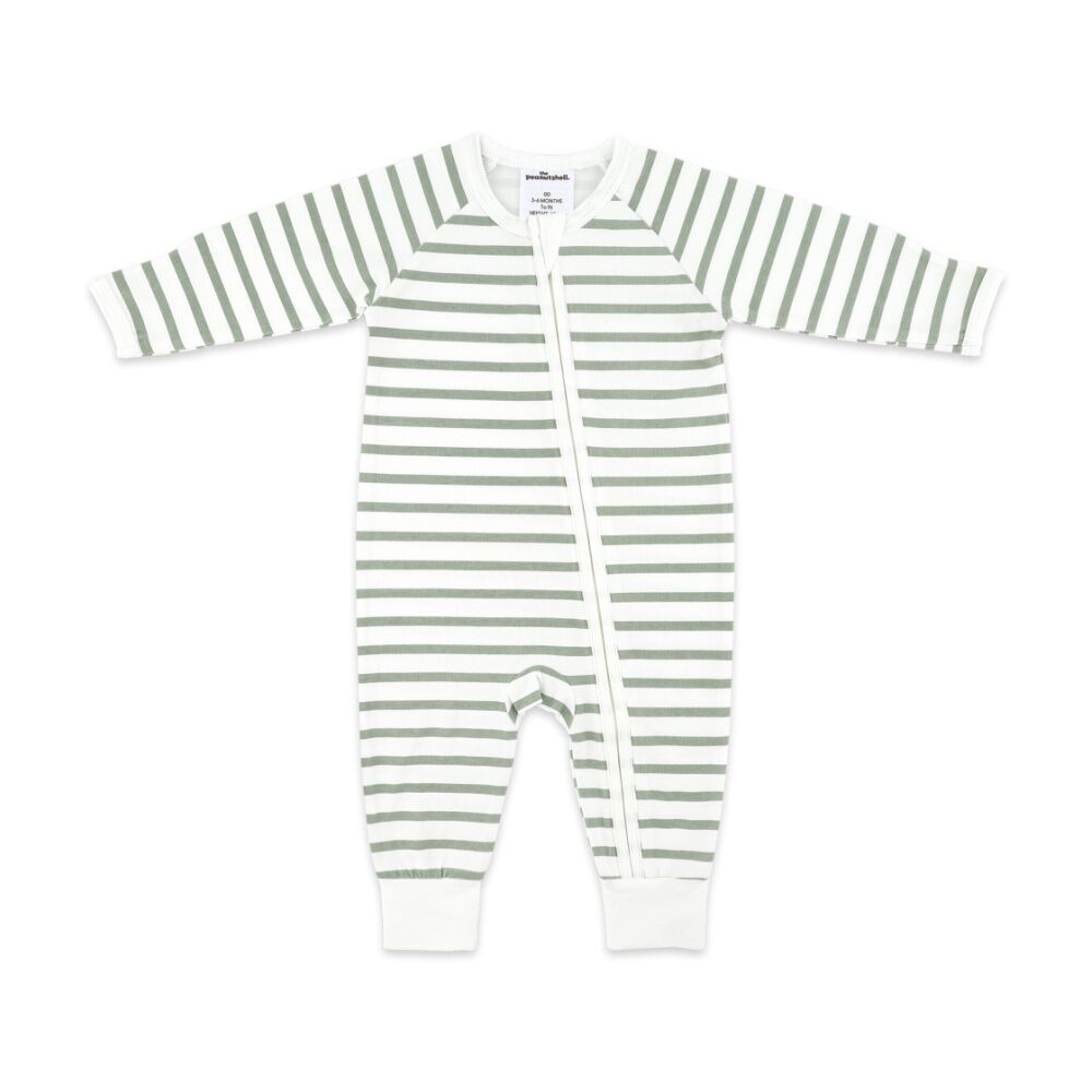 4pc The Peanutshell Baby Long Sleeve Bodysuits & Romper W/ Leggings Green