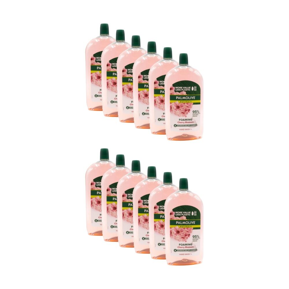 12PK Palmolive Naturals Nourishing Foaming Hand Wash 1L Refill Cherry Blossom
