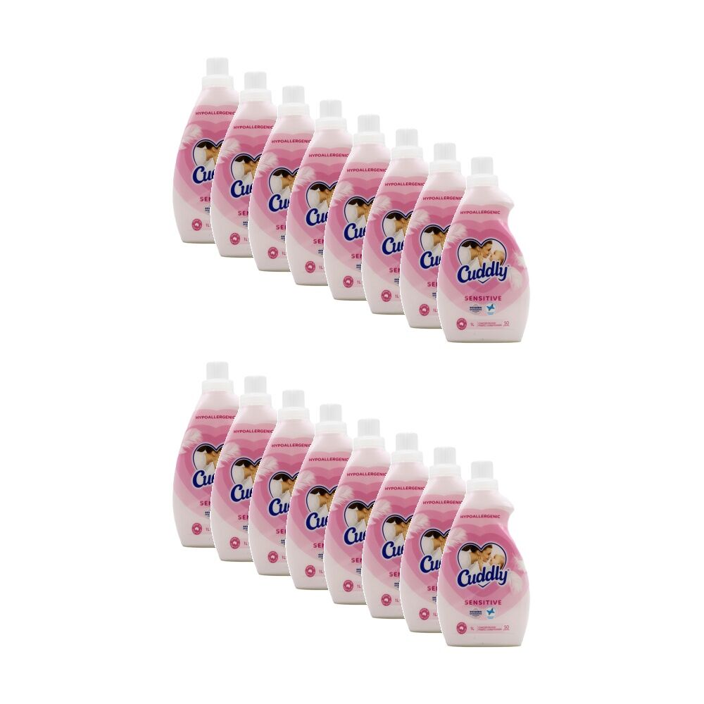 16PK Cuddly Concentrated Laundry Fabric Conditioner 1L Sensitive Hypoallergenic