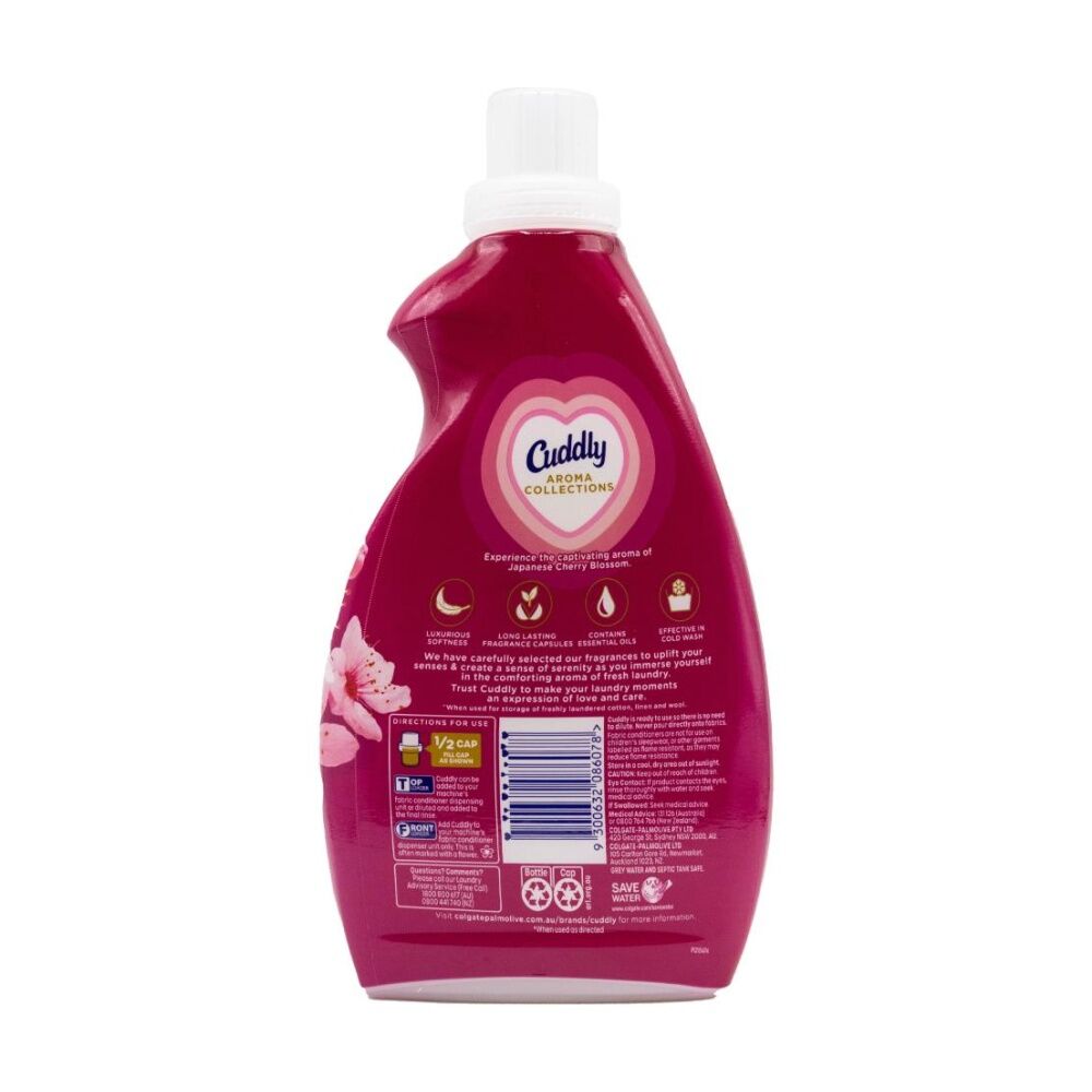 8PK Cuddly Aroma Collections Fabric Conditioner 900ml Japanese Cherry Blossom