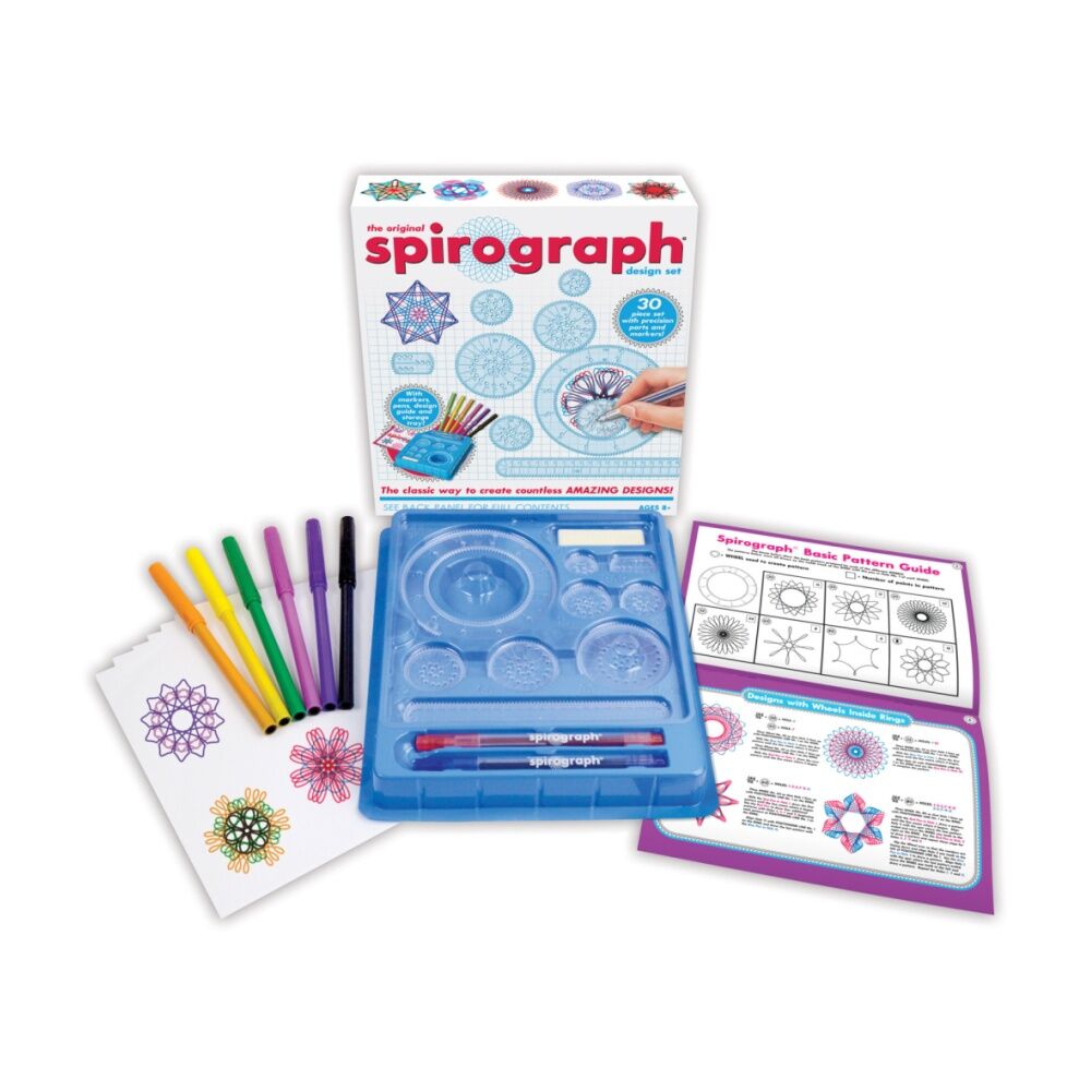 34pc Spriograph Spirograph Design Set Drawing Kit W/ Markers Ages 8+