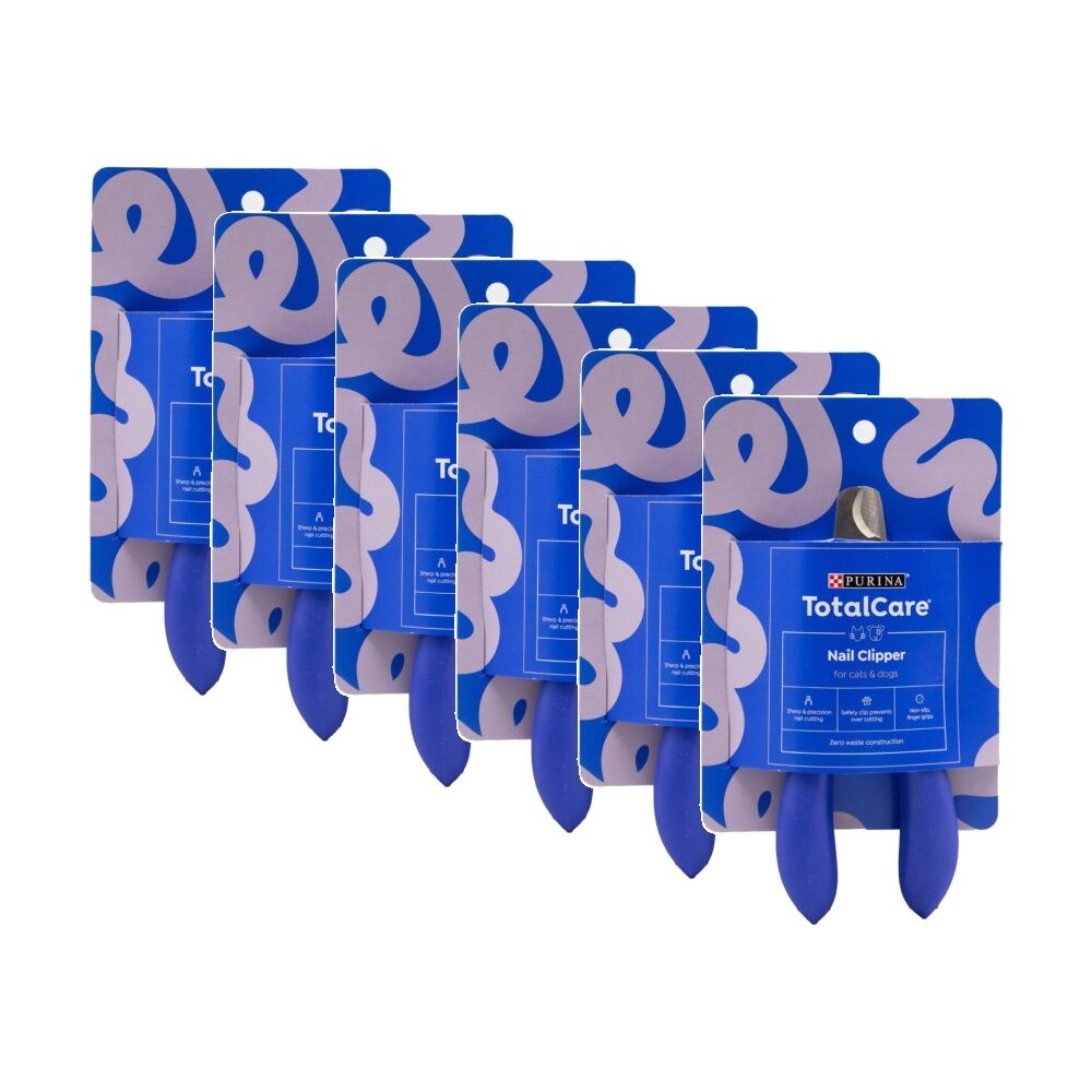 6PK Purina Total Care Stainless Steel Nail Clipper For Cats & Dogs Blue